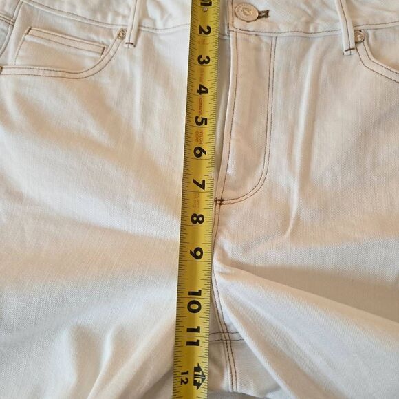 Spartina 449 Womens Ellington Embroidered Frayed Kick Flare Jeans Pearl White 14 - Picture 8 of 12